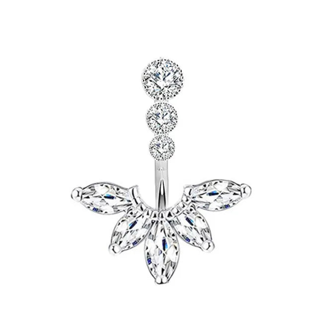 Snake Belly Button Ring Dangle Navel Piercing Ring Heart Belly Ring Zircon Navel Rings Body Piercing Jewelry Umbilical Pircing