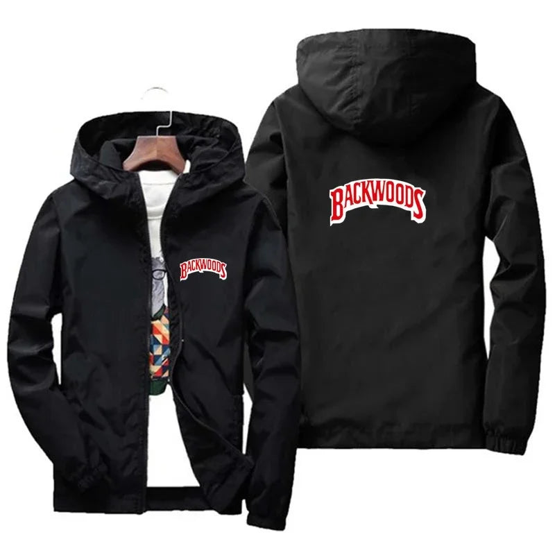 2025 BACKWOODS Printed Spring/summer Men's Wear Hoodie Zippered Thin coat Men's wear windproof casual street blazer 7XL