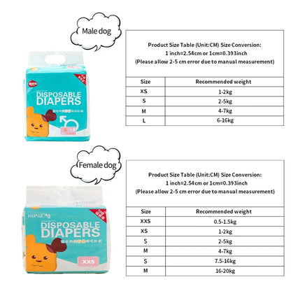 Disposable Dog Diaper Hygroscopic wet oneself Breathable Puppy Short Pet Physiological Pants Super Absorption For Puppy Dogs