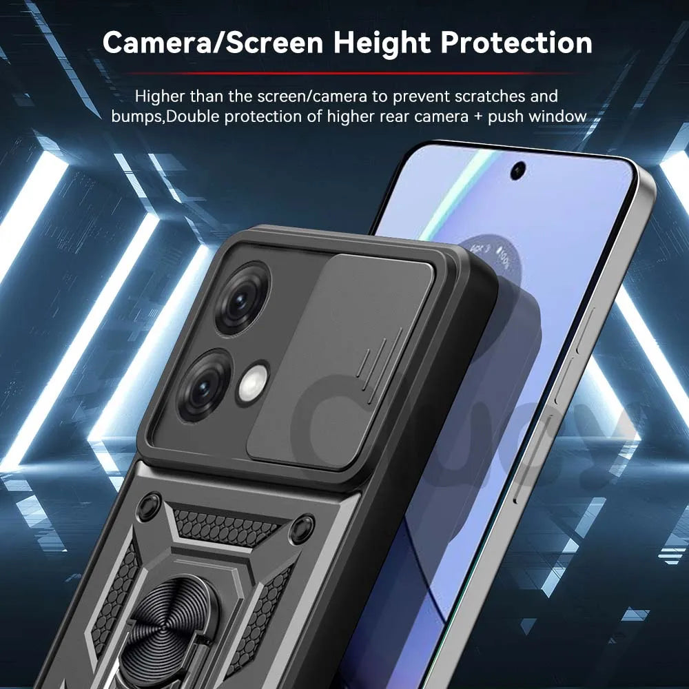 For Motorola Mote G84 G54 G34 G14 G53 G62 G42 G10 G20 G30 E22i E20 E30 E40 Case Slide Camera Shockproof Armor Protect Cover