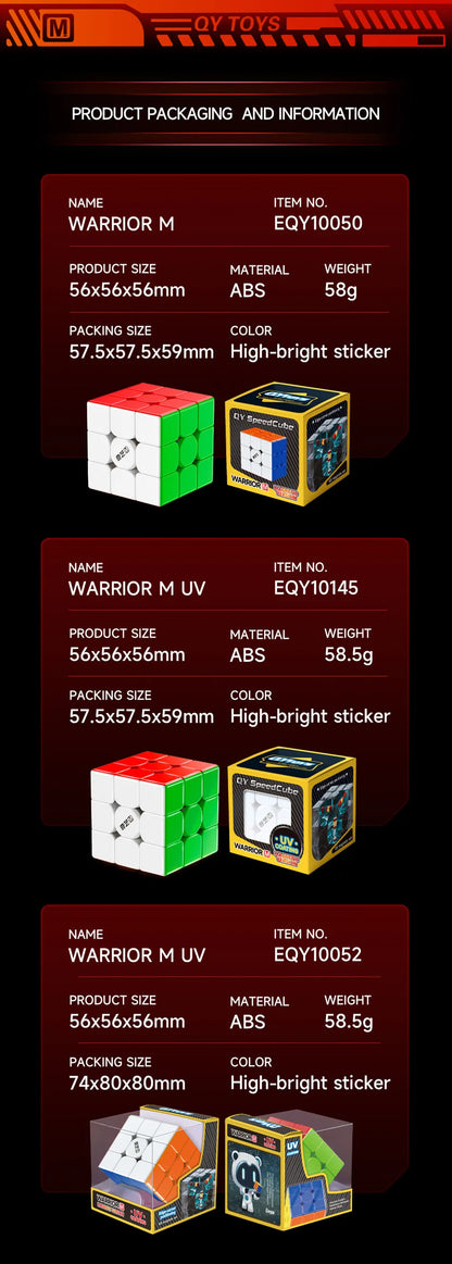 QiYi QiHang Warrior M 3x3 Magic Cubes White Black Speed Puzzle Professional Cubo Magico Toys Birthday Christmas Gifts For Kids