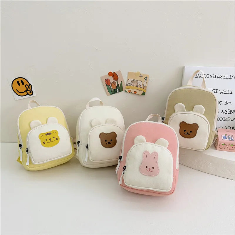 Children's Kindergarten Backpack Cute Cartoon Toddlers Girls' School Backpack Fashion Lightweight Kids Boys Canvas Shoulder Bag