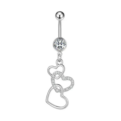 Snake Belly Button Ring Dangle Navel Piercing Ring Heart Belly Ring Zircon Navel Rings Body Piercing Jewelry Umbilical Pircing
