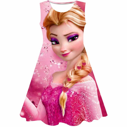 3D Printing Glisten Summer Barbie I Am Kenough Princess Dress Girls Women Short Sleeve Costume Party Dresses Children Clothes