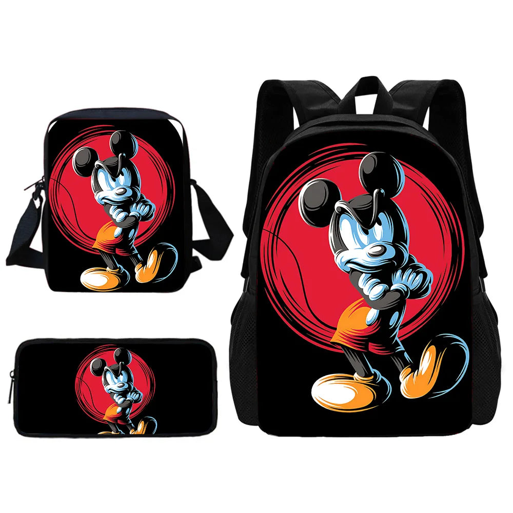 Disney Cute Mickey Minnie Child School Backpack With Shoulder Bag Pencil Bags School Bags for Boys Girls Best Gift