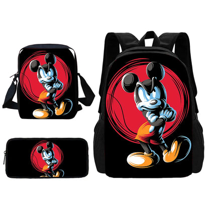 Disney Cute Mickey Minnie Child School Backpack With Shoulder Bag Pencil Bags School Bags for Boys Girls Best Gift