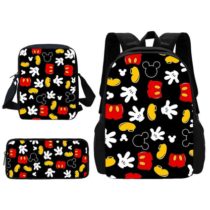 Disney Cute Mickey Minnie Child School Backpack With Shoulder Bag Pencil Bags School Bags for Boys Girls Best Gift
