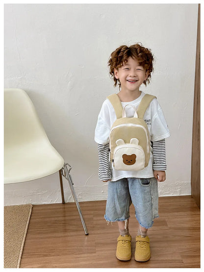Children's Kindergarten Backpack Cute Cartoon Toddlers Girls' School Backpack Fashion Lightweight Kids Boys Canvas Shoulder Bag