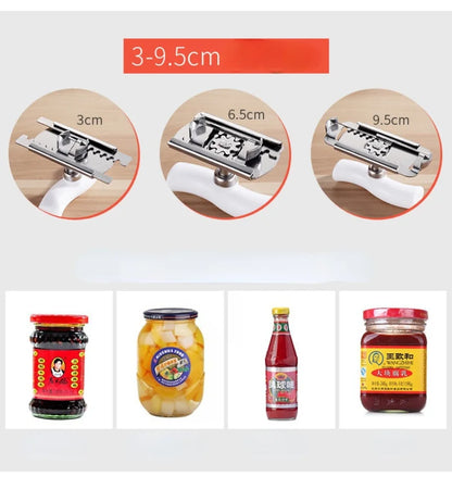 Stainless Steel Jar Opener Adjustable Glass Lids off Jar Opener Bottle Opener Kitchen Accessories Can Opener for 3-9.5CM