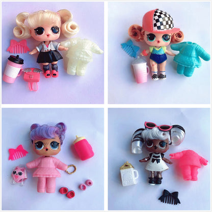 Collection Series 5 Hairgoals Change Color 8cm Big Sister Hair Dolls Lols Bhaddie Doll Set Splatters set Kids Playing Toy Gift