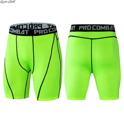 MMA Men Shorts Fitness Workout Inseam Bodybuilding Knickers Male Muscle Alive Elastic Compression Tights Skinny Legging