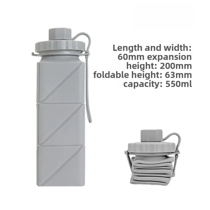 Portable Outdoor Sports Silicone Folding Water Cup Extendable Water Bottle Diamond Shape Water Jug Lightweight Travel Cup
