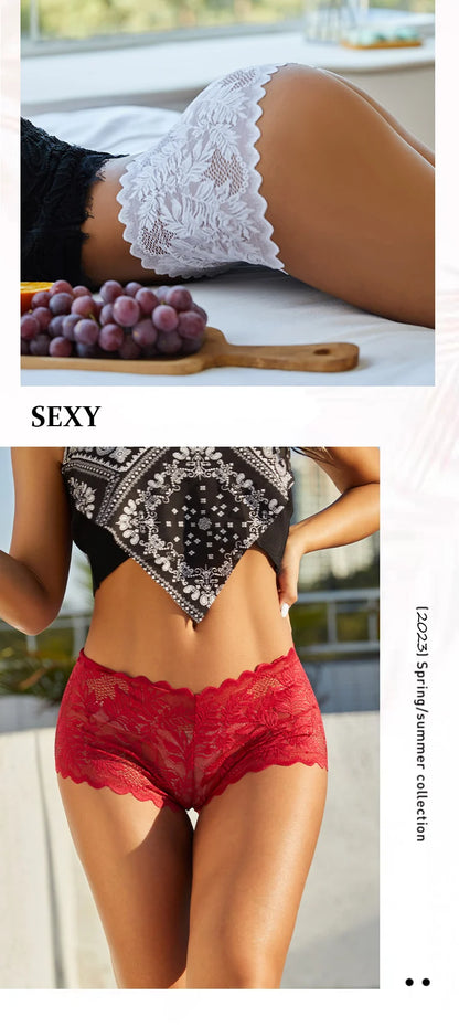 3PCS Sexy Floral Lace Panties Women Briefs Low Waist Soft Lingerie Comfortable Female Underwear Girls Intimates Panties S-XL