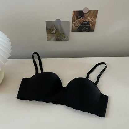 Fashion Seamless Half Cup Cloud Nude Underwear Women  Small Breast Gathering Support Anti-Sagging Soft Wireless Bra