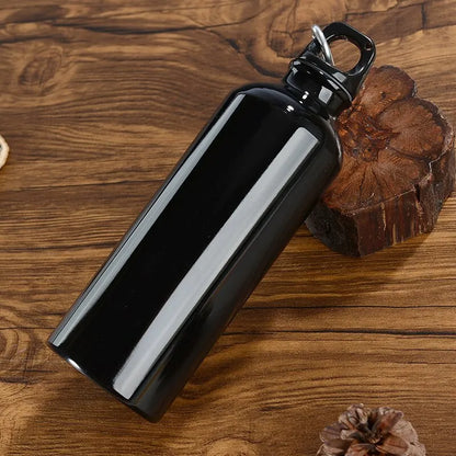 Botella de agua de aluminio, para exteriores, para hacer ejercicio, para deportes, con tapa, fácil de transportar.