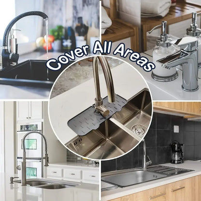 Almohadilla absorbente de silicona para grifo de cocina, repisa, fregadero, protector de salpicaduras, tapete de drenaje para baño, accesorios