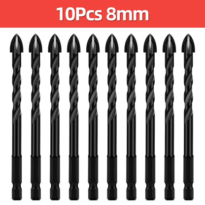 Cross Hex Drill Bit Set For Concrete Porcelain Tile Glass Metal Professional Multifunction Drill Bits Kit Tools Carbide Drills