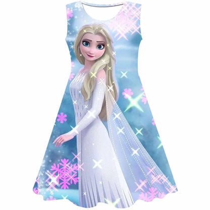 3D Printing Glisten Summer Barbie I Am Kenough Princess Dress Girls Women Short Sleeve Costume Party Dresses Children Clothes
