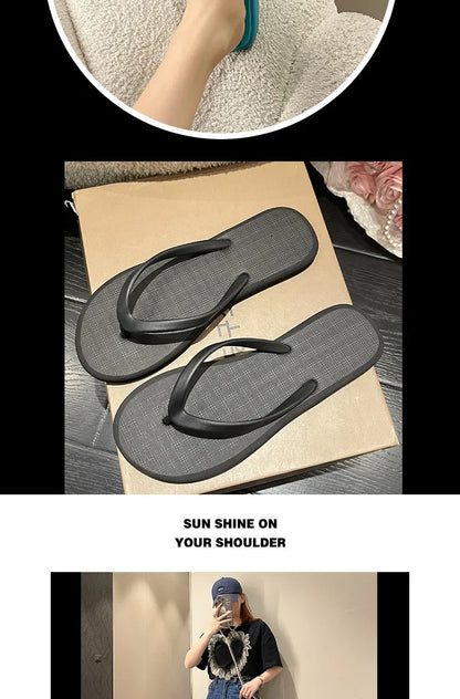Beach Sandals Summer Flip Flops for Women Slippers Cute Candy Color Indoor Flat Shoes Men Beach Slippers Non-slip Soft Sole