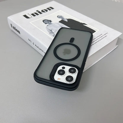 Luxury Magnetic Color Matte Translucent Armor Shockproof Case For iPhone  15 16 ProMax Magsafe Wireless Charge Cover