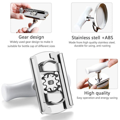 Stainless Steel Jar Opener Adjustable Glass Lids off Jar Opener Bottle Opener Kitchen Accessories Can Opener for 3-9.5CM