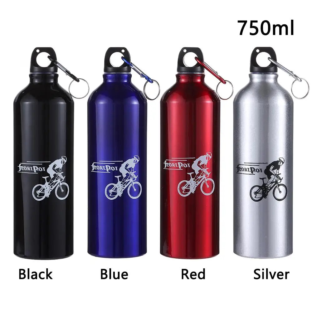 Aluminum Alloy 750ml Bicycle Water Bottle Food Grade Sports Fitness Running Riding Camping Hiking Kettle Leak-proof Bike Bottle