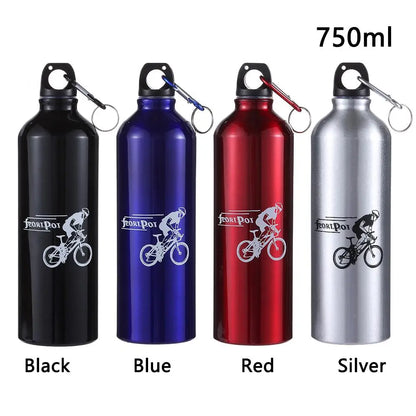 Aluminum Alloy 750ml Bicycle Water Bottle Food Grade Sports Fitness Running Riding Camping Hiking Kettle Leak-proof Bike Bottle