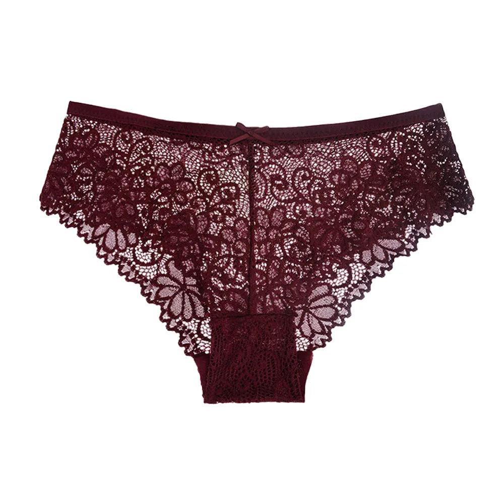 5 pezzi/set slip in rete M-2XL mutandine in pizzo biancheria intima sexy trasparente mutandine a vita bassa ragazze intimo lingerie