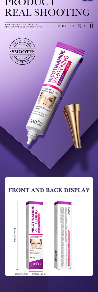 Niacinamide evens skin tone, whitens and removes freckle cream, deeply nourishes, moisturizes, hydrates and brightens the cream