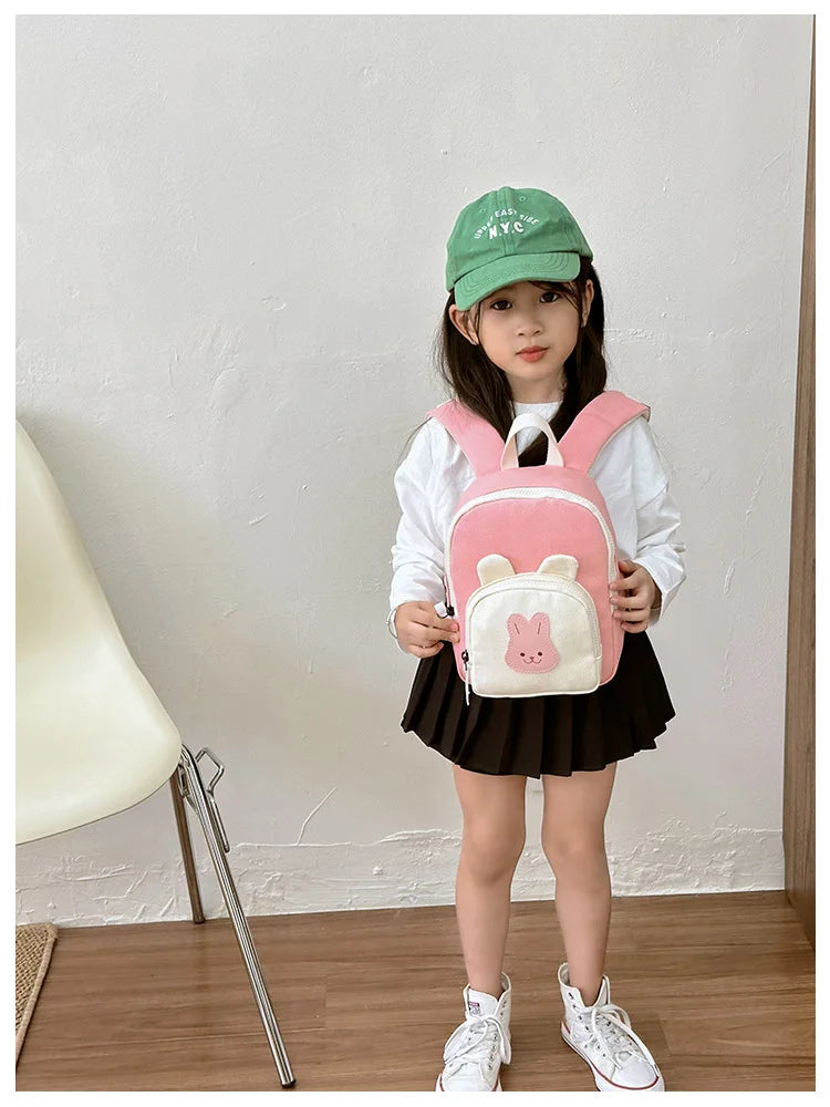 Children's Kindergarten Backpack Cute Cartoon Toddlers Girls' School Backpack Fashion Lightweight Kids Boys Canvas Shoulder Bag