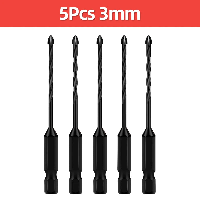 Cross Hex Drill Bit Set For Concrete Porcelain Tile Glass Metal Professional Multifunction Drill Bits Kit Tools Carbide Drills