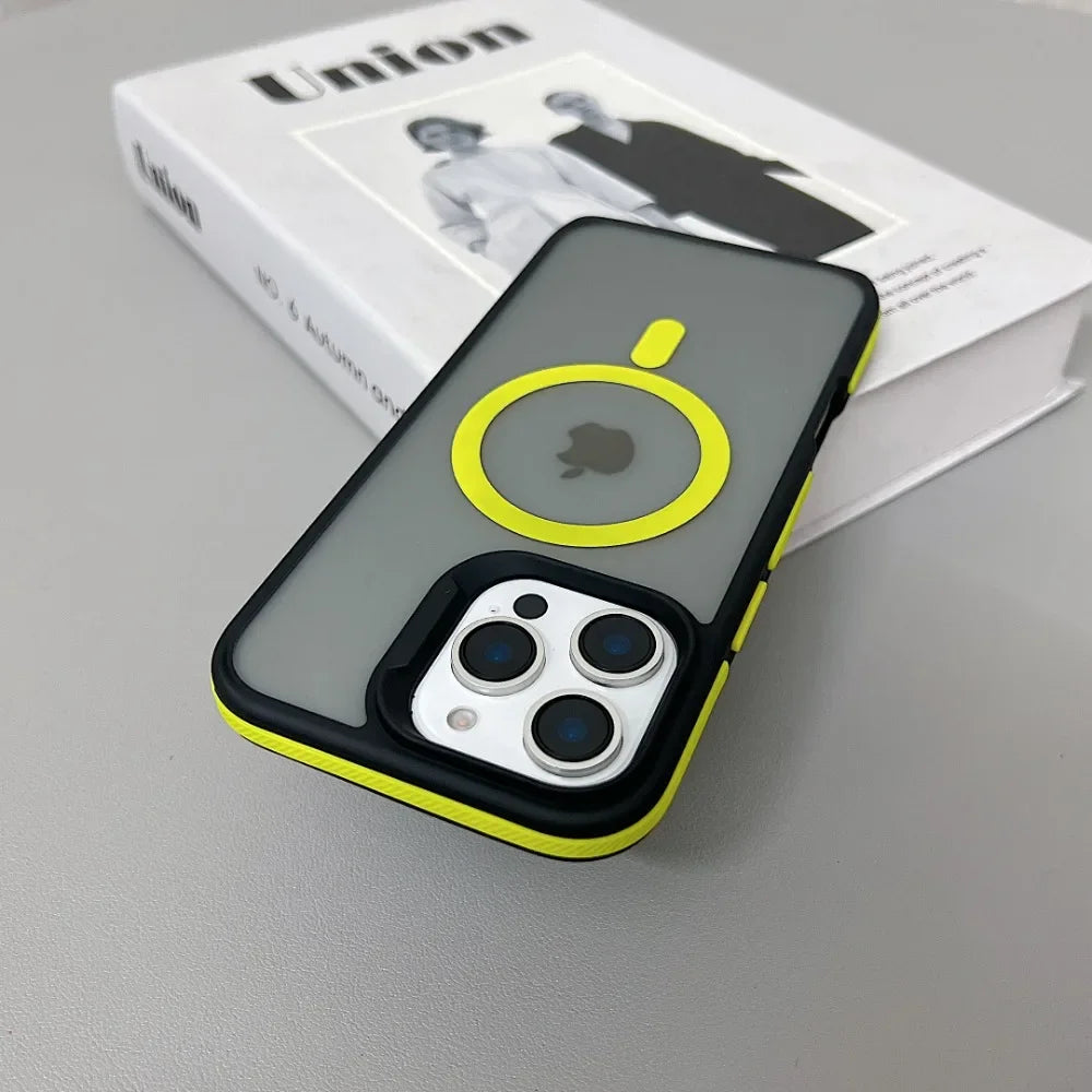 Luxury Magnetic Color Matte Translucent Armor Shockproof Case For iPhone 11 12 ProMax Magsafe Wireless Charge Cover