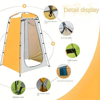 1pc 120x120x190cm New Camping Shower Tent with Portable Toilet and Changing Room Outdoor Shower Shelter for Hiking and Adventure