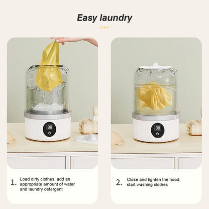 NEW Mini Underwear Washing Machine Fully Automatic Laundry Cup Cordless Portable Underwear Sock Washer Rechargeable for Travel