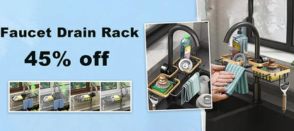 Home Storage Drain Basket Kitchen Sink Holder Adjustable Soap Sponge Shlf Hanging Drain Basket Bag Kitchen Accessories