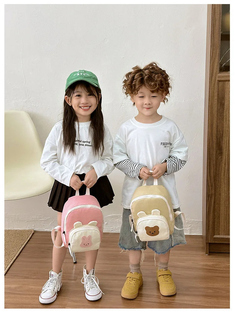 Children's Kindergarten Backpack Cute Cartoon Toddlers Girls' School Backpack Fashion Lightweight Kids Boys Canvas Shoulder Bag