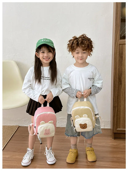 Children's Kindergarten Backpack Cute Cartoon Toddlers Girls' School Backpack Fashion Lightweight Kids Boys Canvas Shoulder Bag
