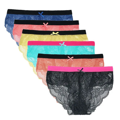 5 pezzi/set slip in rete M-2XL mutandine in pizzo biancheria intima sexy trasparente mutandine a vita bassa ragazze intimo lingerie