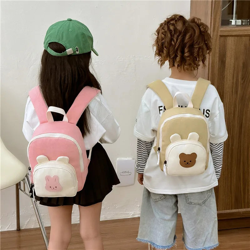 Children's Kindergarten Backpack Cute Cartoon Toddlers Girls' School Backpack Fashion Lightweight Kids Boys Canvas Shoulder Bag
