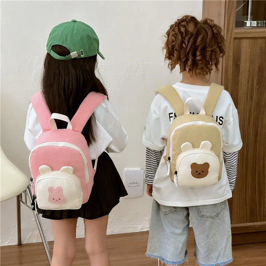 Children's Kindergarten Backpack Cute Cartoon Toddlers Girls' School Backpack Fashion Lightweight Kids Boys Canvas Shoulder Bag