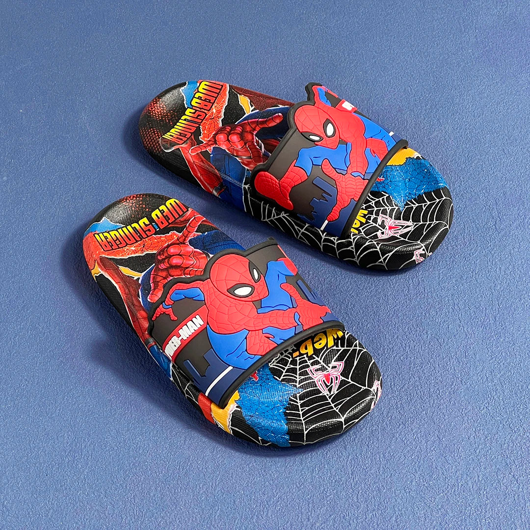 Cartoon Anime Children's Toddler Slippers Superhero Pattern Open Toe Sandals For Boys And Girls Slides