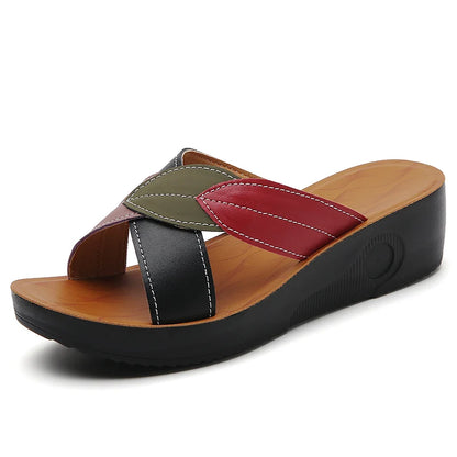 Summer Women Wedge Sandals Premium Orthopedic Open Toe Sandals Vintage Anti-slip Leather Casual Female National style Shoes