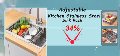 Home Storage Drain Basket Kitchen Sink Holder Adjustable Soap Sponge Shlf Hanging Drain Basket Bag Kitchen Accessories