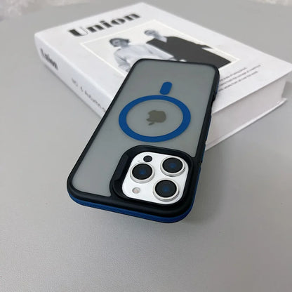 Luxury Magnetic Color Matte Translucent Armor Shockproof Case For iPhone 11 12 ProMax Magsafe Wireless Charge Cover