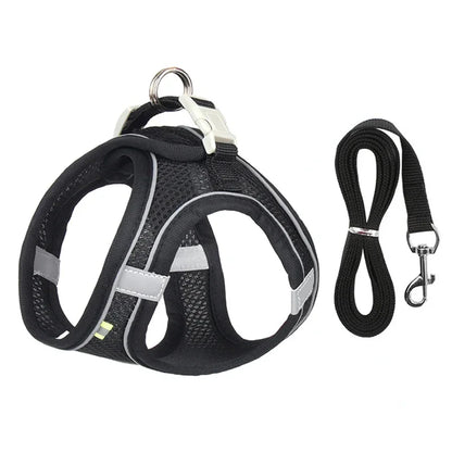 Summer Mesh Safety Vest and Leash Set for Small Dogs Dog Accessories Adjustable Puppy and Cats Harness Pet Supplies Collar Pets