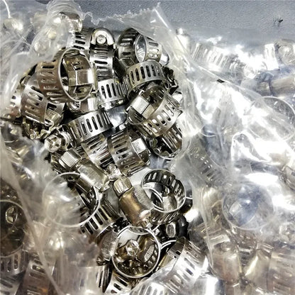Abrazadera de tubo de combustible para automóvil ajustable, abrazadera de manguera de acero inoxidable con tornillo sin fin, alicates, herramientas para grifos, tuberías de agua y sujetadores.