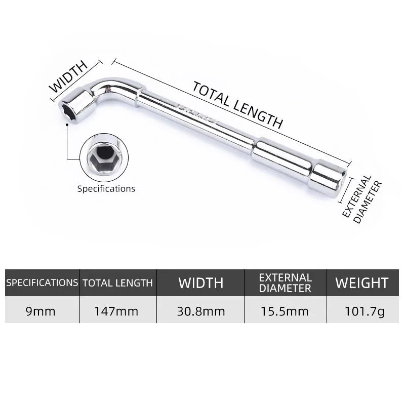 Socket wrench L type 7 type pipe type double head elbow perforated hexagon socket pipe wrench set