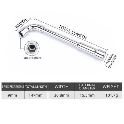 Socket wrench L type 7 type pipe type double head elbow perforated hexagon socket pipe wrench set