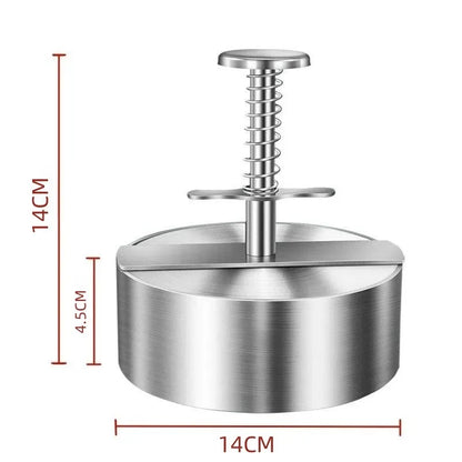 Hamburger Patty Maker Press 304 Stainless Steel Non-Stick Round Manual Rice Ball Mold Thickness Adjusted Kitchen Beef BBQ Tools