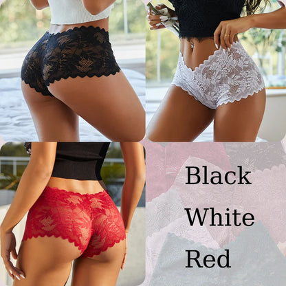 3PCS Sexy Floral Lace Panties Women Briefs Low Waist Soft Lingerie Comfortable Female Underwear Girls Intimates Panties S-XL